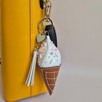 Faux Leather Cross-Stitch Kit &ndash; &ldquo;Bag Charm &ndash; Vanilla Ice Cream&rdquo; FLHL-163