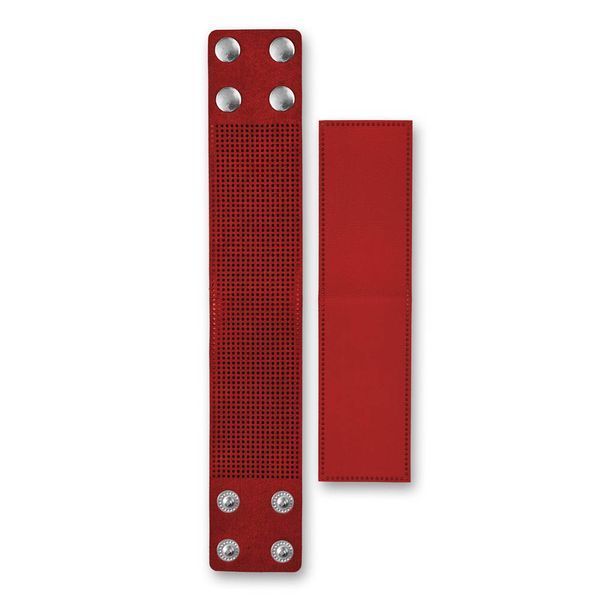 Faux Leather Embroidery Blank &ndash; &ldquo;Bracelet" (4 &times; 22 cm) FLBE(BB)-065 Red