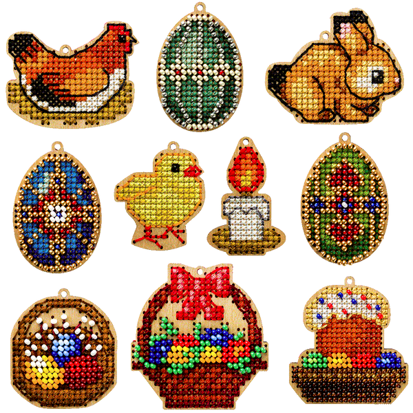 Wooden Embroidery Blanks Set &ndash; &ldquo;Easter&rdquo; FLSW-008