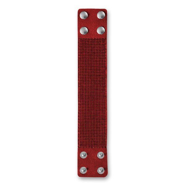 Faux Leather Embroidery Blank &ndash; &ldquo;Bracelet" (4 &times; 22 cm) FLBE(BB)-065 Red