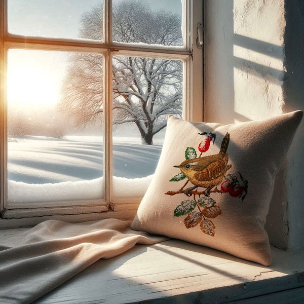 Cross-Stitch Pattern &ndash; "Wren in winter" WLP-044