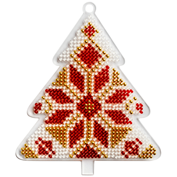 Bead Embroidery Kit (Plastic Base) &ndash; &ldquo;Christmas Ornament &ndash; Christmas Tree&rdquo; FLPL-019