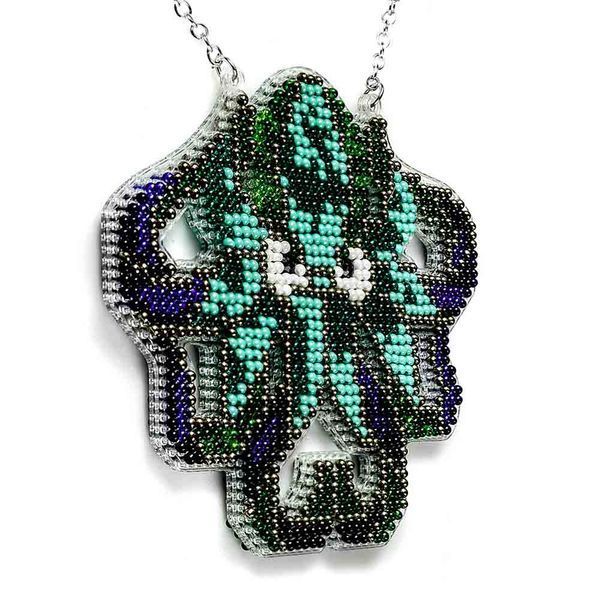 Bead Embroidery Kit (Plastic Base) &ndash; &ldquo;Octopus&rdquo; (Double-Sided) FLPL-098