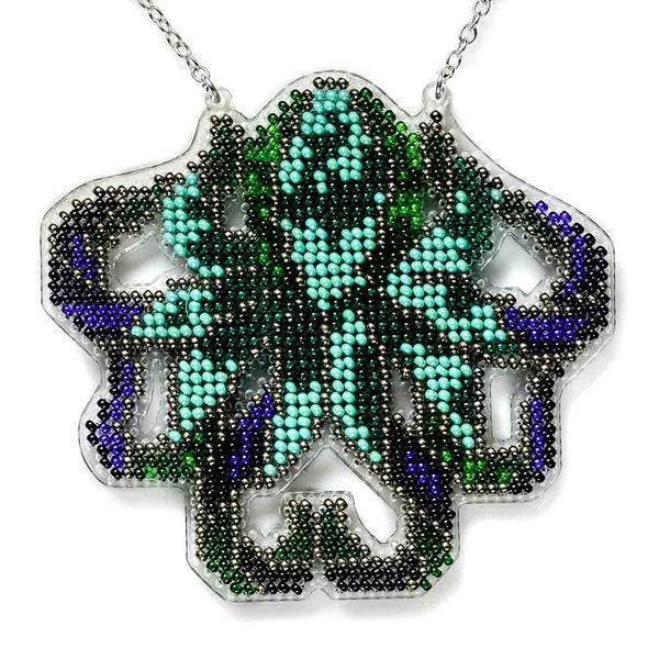 Bead Embroidery Kit (Plastic Base) &ndash; &ldquo;Octopus&rdquo; (Double-Sided) FLPL-098