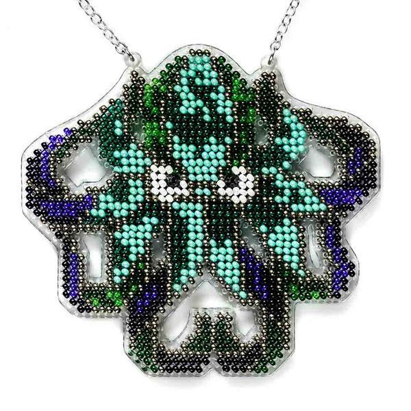 Bead Embroidery Kit (Plastic Base) &ndash; &ldquo;Octopus&rdquo; (Double-Sided) FLPL-098