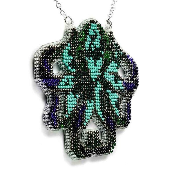 Bead Embroidery Kit (Plastic Base) &ndash; &ldquo;Octopus&rdquo; (Double-Sided) FLPL-098