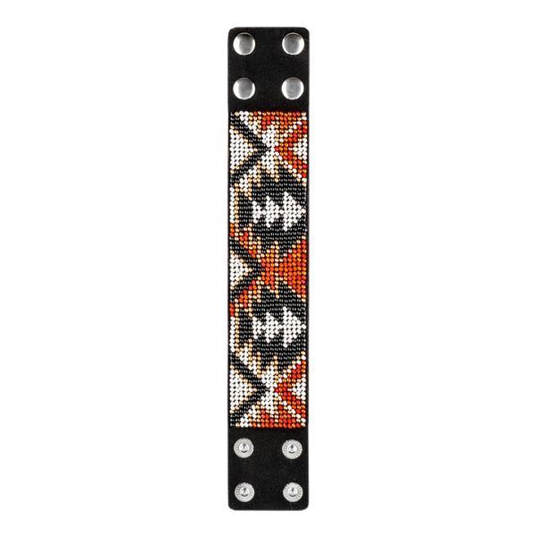 Faux Leather Bead Embroidery Kit &ndash; &ldquo;Bracelet&rdquo; (4 &times; 22 cm) FLBB-099 Black