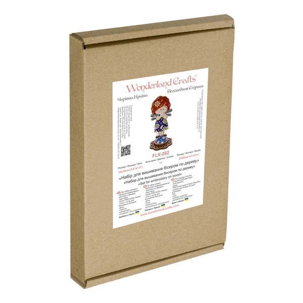 Wooden Bead Embroidery Kit &ndash; &ldquo;Pincushion &ndash; Girl In Blue&rdquo; FLK-282