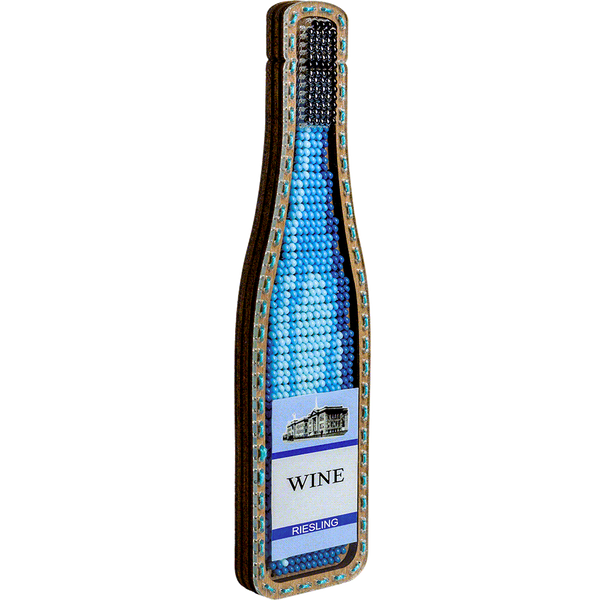 Wooden Bead Embroidery Kit &ndash; &ldquo;Wine Bottle&rdquo; FLK-363