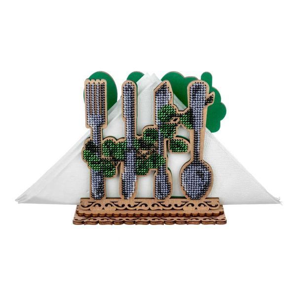 Bead Embroidery Kit on Wood &ndash; &ldquo;Napkin Holder &ndash; Table Setting&rdquo; FLK-533