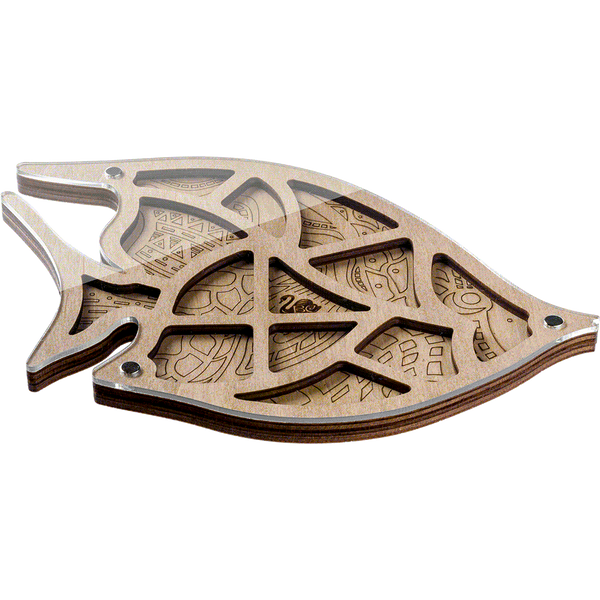 Bead Organizer Box &ndash; &ldquo;Fish&rdquo;, With Clear Lid FLZB-117