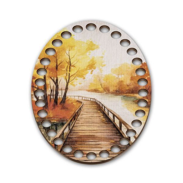 Floss Organizer &ndash; &ldquo;Autumn Bridge, Oval&rdquo; FLZ(P)-099