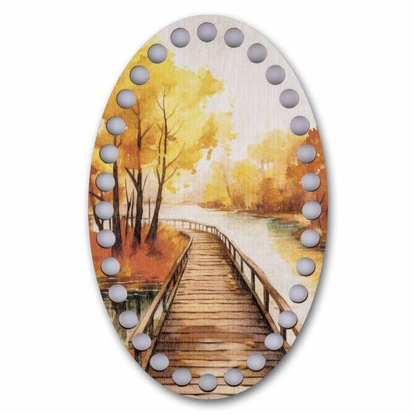 Floss Organizer &ndash; &ldquo;Autumn Bridge, Oval&rdquo; FLZ(P)-099