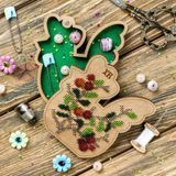 Wooden Bead Embroidery Kit &ndash; &ldquo;Box-Chick&rdquo; (Double-Sided) FLK-422