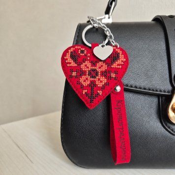Faux Leather Cross-Stitch Kit &ndash; &ldquo;Bag Charm &ndash; Kirovohrad Region&rdquo; FLHL-154