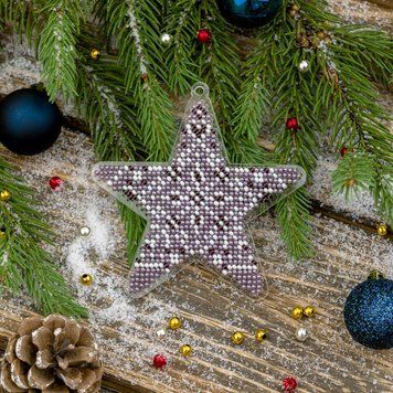 Bead Embroidery Kit (Plastic Base) &ndash; &ldquo;Christmas Ornament &ndash; Star&rdquo; FLPL-038