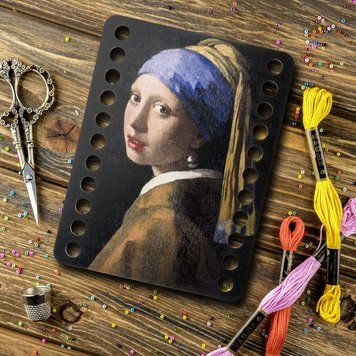 Floss Organizer &ndash; &ldquo;Girl with a Pearl Earring, Rectangular&rdquo; FLZ(P)-024