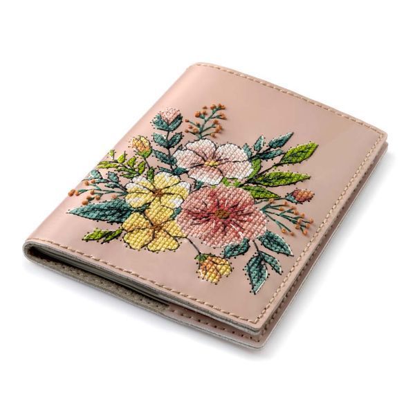 Faux Leather Cross-Stitch Kit &ndash; &ldquo;Passport Cover&rdquo; FLHL-094 Pink