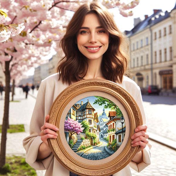 Cross-Stitch Pattern &ndash; "Spring Town" WLP-019