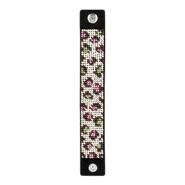 Faux Leather Bead Embroidery Kit &ndash; &ldquo;Bracelet&rdquo; (3 &times; 17 cm) FLBB-108 Black