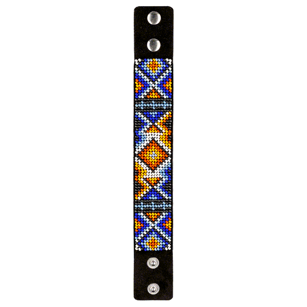 Faux Leather Bead Embroidery Kit &ndash; &ldquo;Bracelet&rdquo; (3 &times; 22 cm) FLBB-023 Black