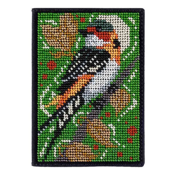 Faux Leather Bead Embroidery Kit &ndash; &ldquo;Passport Cover&rdquo; FLBB-059 Black