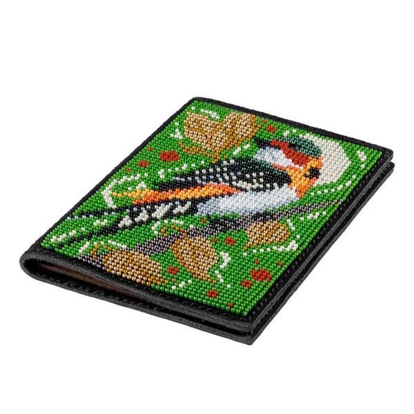 Faux Leather Bead Embroidery Kit &ndash; &ldquo;Passport Cover&rdquo; FLBB-059 Black
