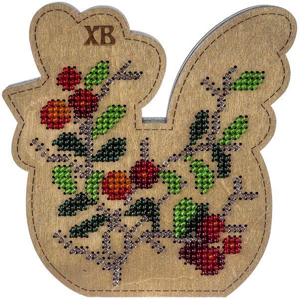 Wooden Bead Embroidery Kit &ndash; &ldquo;Box-Chick&rdquo; (Double-Sided) FLK-422