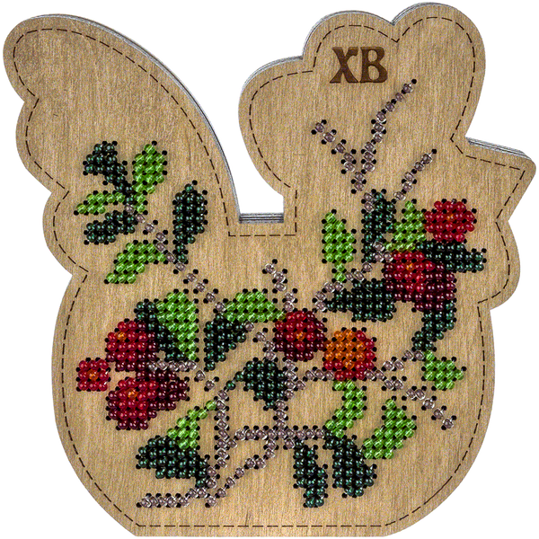Wooden Bead Embroidery Kit &ndash; &ldquo;Box-Chick&rdquo; (Double-Sided) FLK-422