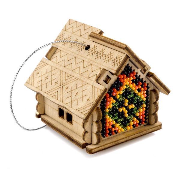Wooden Bead Embroidery Kit &ndash; &ldquo;Cozy House&rdquo; FLK-557