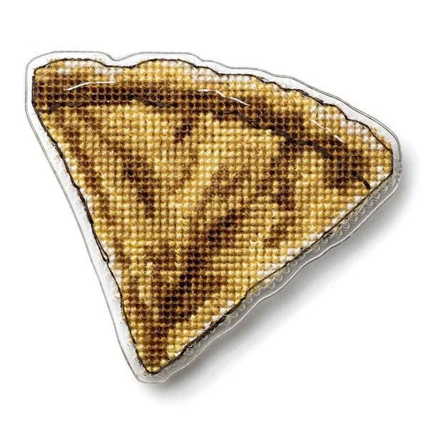 Plastic Cross-Stitch Kit &ndash; "Pizza Slice" (Double-Sided) FLX-118