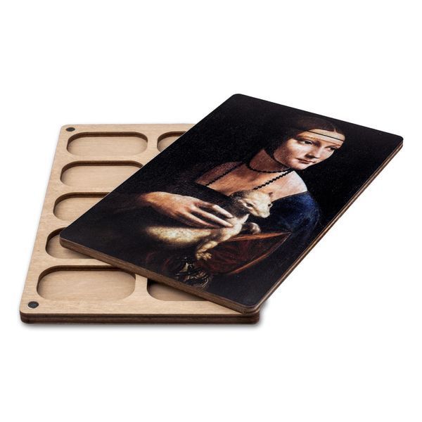 Bead Organizer With Wooden Lid &ndash; &ldquo;Lady with an Ermine, Rectangular&rdquo; FLZB-196