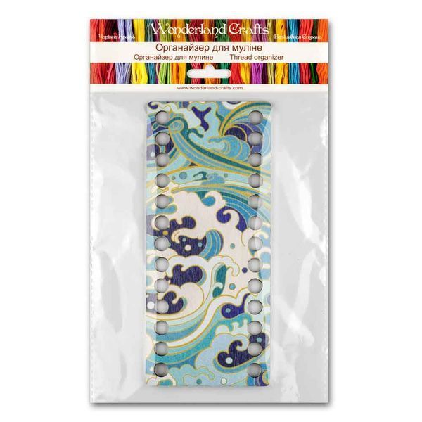 Floss Organizer &ndash; &ldquo;Ocean Wave, Narrow Rectangular&rdquo; FLZ(P)-108