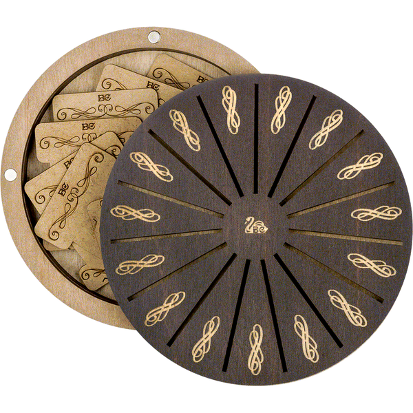 Bobbin Organizer Box &ndash; &ldquo;Dark Round&rdquo; + 17 bobbins FLZB(N)-051
