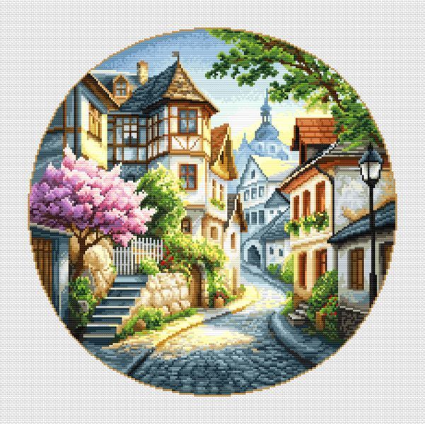 Cross-Stitch Pattern &ndash; "Spring Town" WLP-019