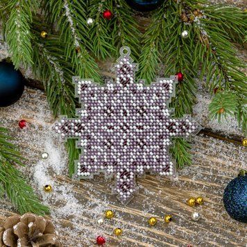 Bead Embroidery Kit (Plastic Base) &ndash; &ldquo;Christmas Ornament &ndash; Snowflake&rdquo; FLPL-039