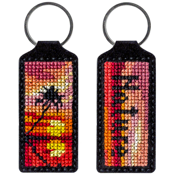 Faux Leather Cross-Stitch Kit &ndash; &ldquo;Keychain&rdquo; FLHL-001 Black