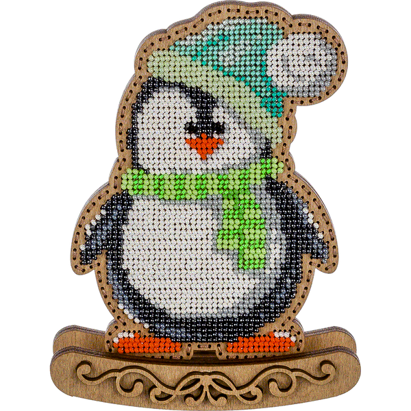 Wooden Bead Embroidery Kit &ndash; Rocking Ornament &ldquo;Polar Wanderer&rdquo; (Double-Sided) FLK-292