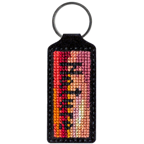 Faux Leather Cross-Stitch Kit &ndash; &ldquo;Keychain&rdquo; FLHL-001 Black