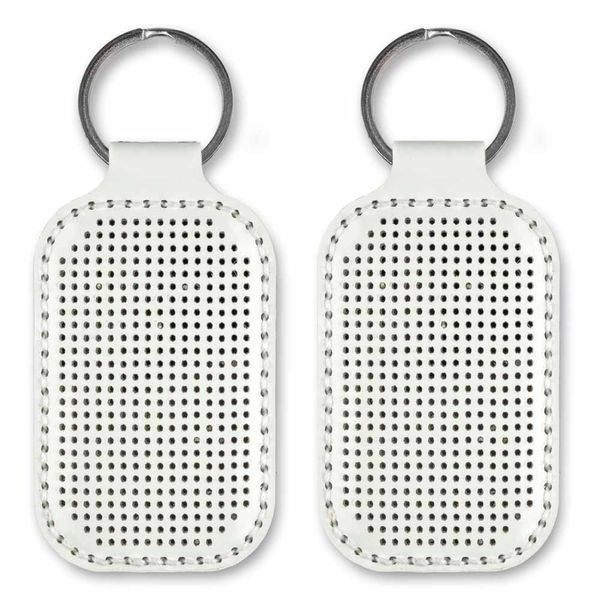 Faux Leather Embroidery Blank &ndash; &ldquo;Keychain&rdquo; FLBE(BB)-075 White