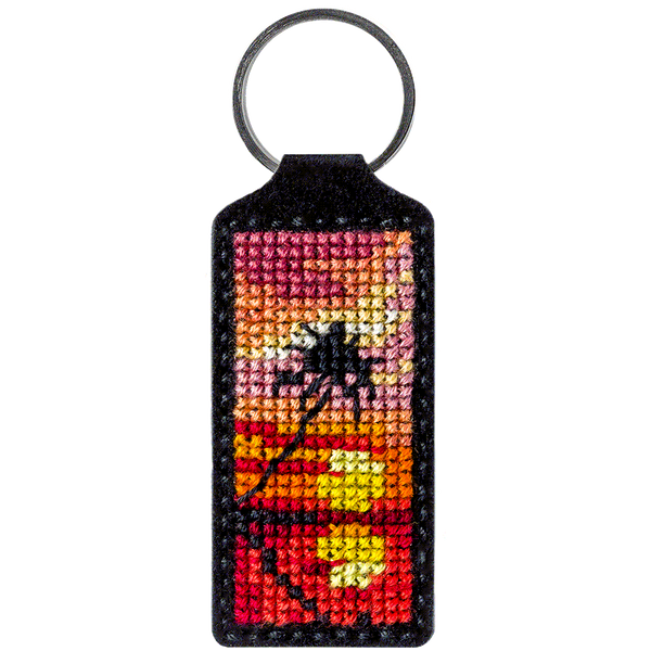 Faux Leather Cross-Stitch Kit &ndash; &ldquo;Keychain&rdquo; FLHL-001 Black