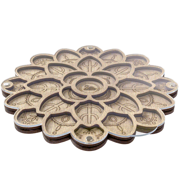 Bead Organizer Box &ndash; &ldquo;Inspiration Flower&rdquo;, With Clear Lid FLZB-092