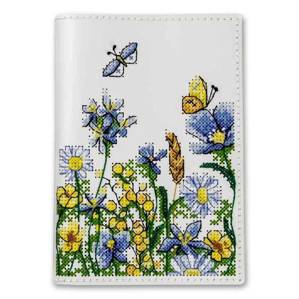 Faux Leather Cross-Stitch Kit &ndash; &ldquo;Passport Cover&rdquo; FLHL-095 White
