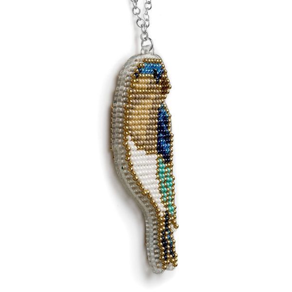 Bead Embroidery Kit (Plastic Base) &ndash; &ldquo;Blue Jay&rdquo; (Double-Sided) FLPL-090