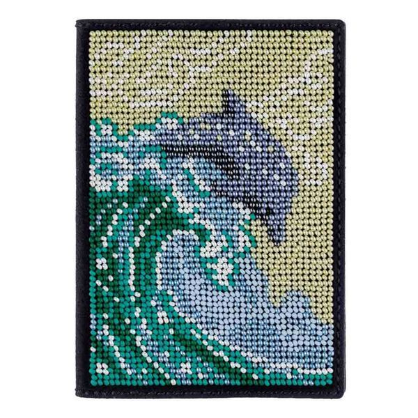 Faux Leather Bead Embroidery Kit &ndash; &ldquo;Passport Cover&rdquo; FLBB-060 Black