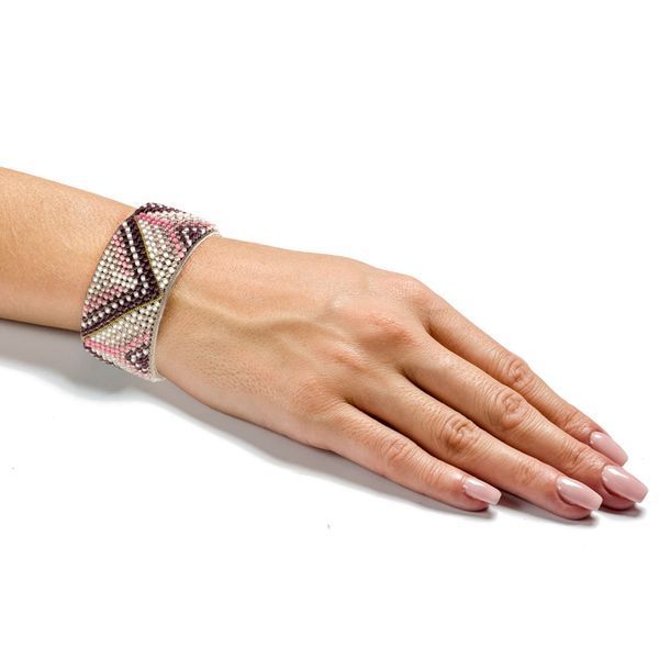 Faux Leather Bead Embroidery Kit &ndash; &ldquo;Bracelet&rdquo; (3 &times; 22 cm) FLBB-152 Light Beige