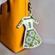 Faux Leather Cross-Stitch Kit &ndash; &ldquo;Bag Charm Dress. Blue & Yellow Ornament&rdquo; FLHL-134 FLHL-134 photo 1