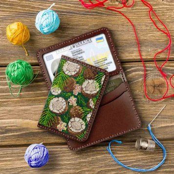 Faux Leather Cross-Stitch Kit &ndash; &ldquo;ID Card Cover&rdquo; FLHL-096 Brown