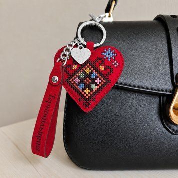 Faux Leather Cross-Stitch Kit &ndash; &ldquo;Bag Charm &ndash; Ternopil Region&rdquo; FLHL-156