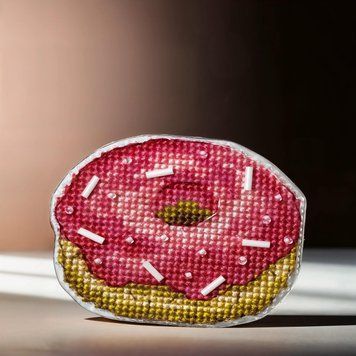 Plastic Cross-Stitch Kit &ndash; "Pink Donut" (Double-Sided) FLX-074